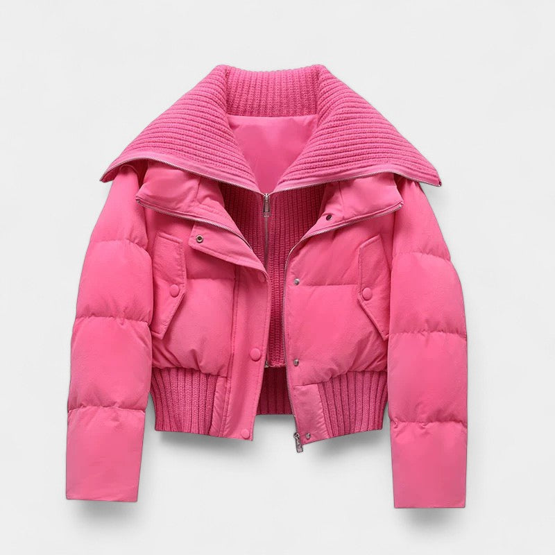 Women’s Padded Jacket – High Collar, Zip Front