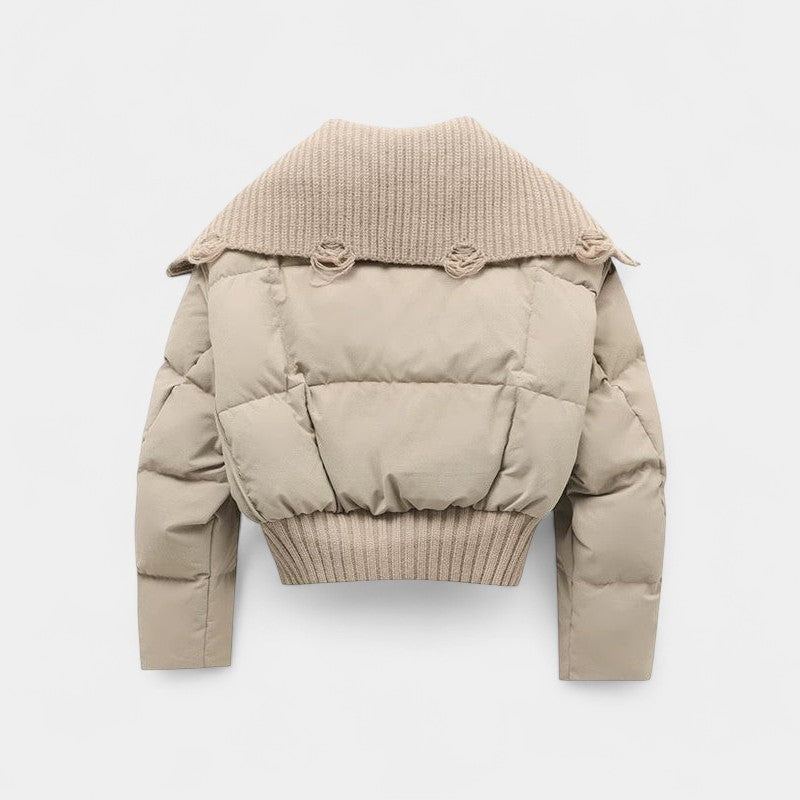 Women’s Padded Jacket – High Collar, Zip Front