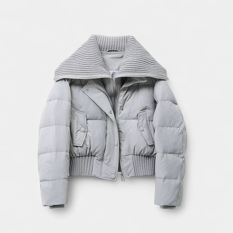 Women’s Padded Jacket – High Collar, Zip Front