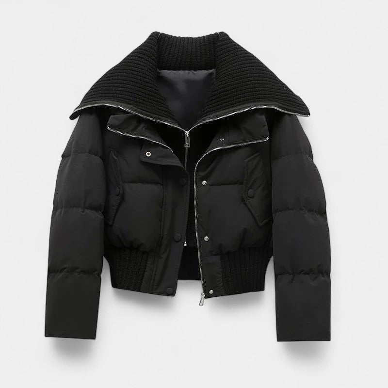 Women’s Padded Jacket – High Collar, Zip Front