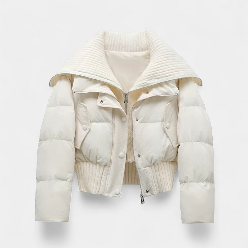 Women’s Padded Jacket – High Collar, Zip Front