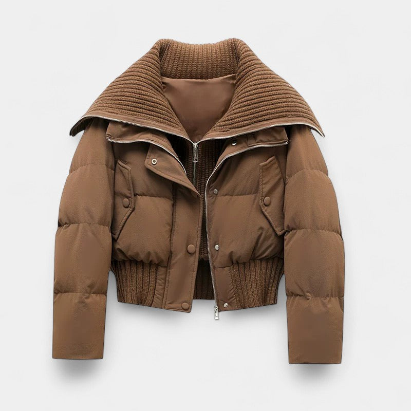 Women’s Padded Jacket – High Collar, Zip Front