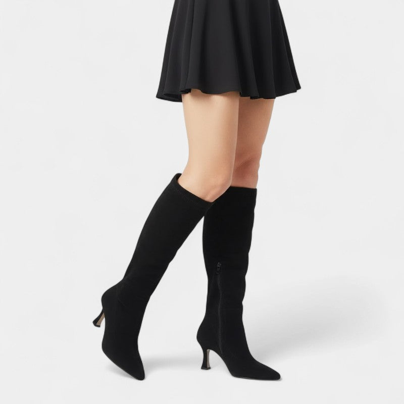 Women’s High Shaft Boots – Slim Heel, Pointed Toe