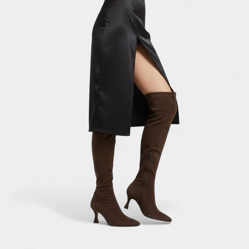 Women’s High Shaft Boots – Slim Heel, Pointed Toe