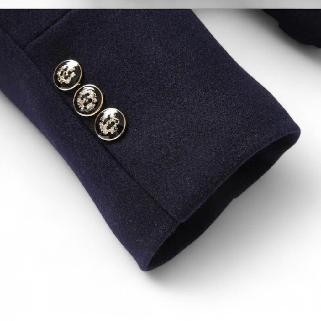 Men’s Button Front Coat – Stand Collar, Quilted Inner Lining, Long Sleeve Design