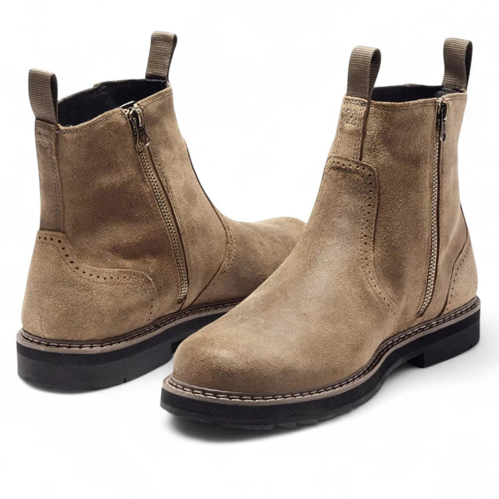 Men’s Chelsea Boots – Side Zip, Round Toe, Pull Tab Design