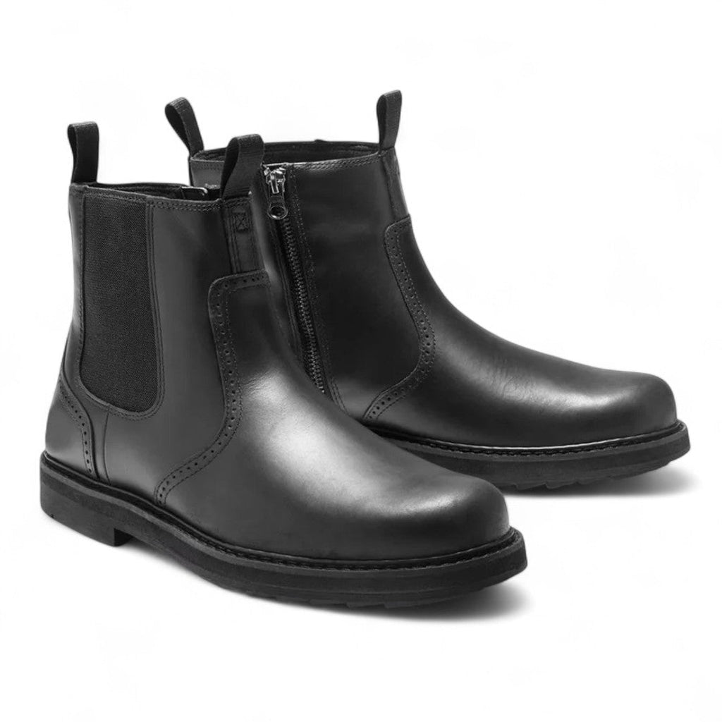 Men’s Chelsea Boots – Side Zip, Round Toe, Pull Tab Design