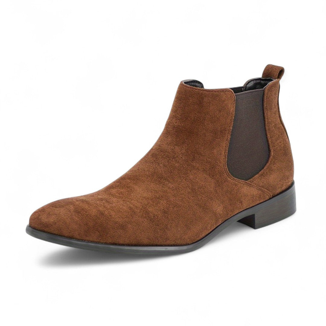 Men’s Chelsea Boots – Slip On Ankle Design, Round Toe, Block Heel
