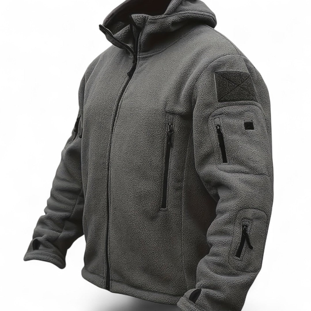 Men’s Zip Jacket – Hooded Design, Long Sleeves, Multiple Zipper Pockets