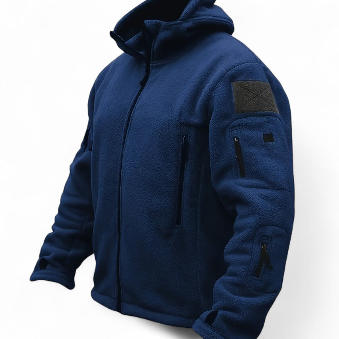 Men’s Zip Jacket – Hooded Design, Long Sleeves, Multiple Zipper Pockets