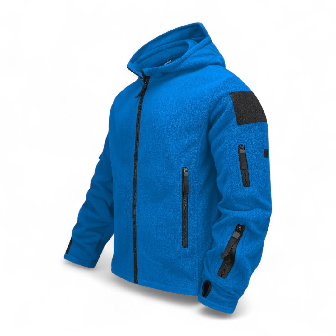 Men’s Zip Jacket – Hooded Design, Long Sleeves, Multiple Zipper Pockets