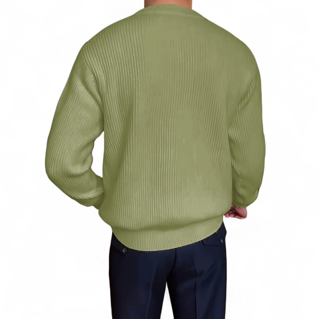 Men’s Knitted Jumper – Round Neck, Long Sleeves, Regular Fit