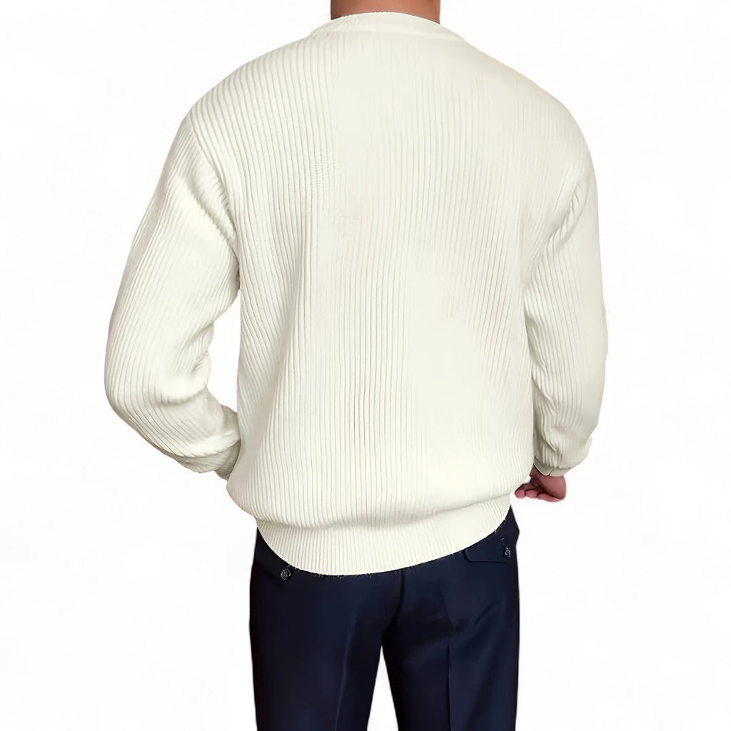 Men’s Knitted Jumper – Round Neck, Long Sleeves, Regular Fit