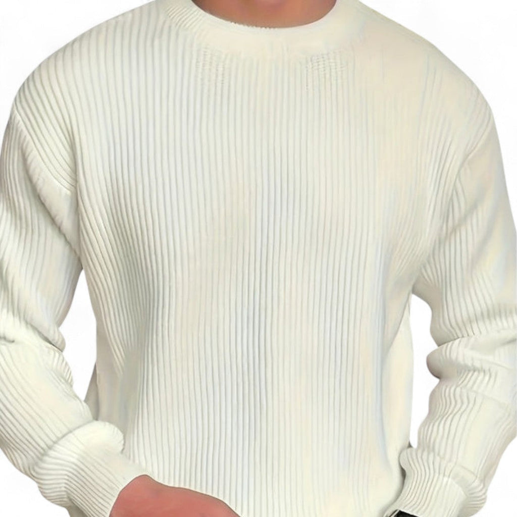 Men’s Knitted Jumper – Round Neck, Long Sleeves, Regular Fit