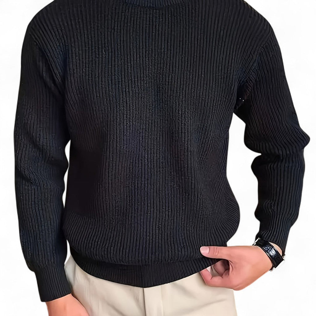Men’s Knitted Jumper – Round Neck, Long Sleeves, Regular Fit