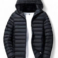 Men’s Padded Hooded Jacket – Zip Front, Quilted Design, Regular Fit