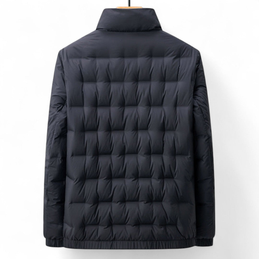 Men’s Padded Jacket – Zip Front, Stand Collar, Elastic Cuff Design