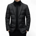 Men’s Quilted Blazer Jacket – Two Button Front, Notch Lapel, Long Sleeve Design