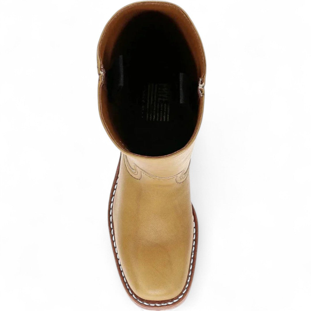 Women’s Knee High Boots – Round Toe, Block Heel, Pull On Design