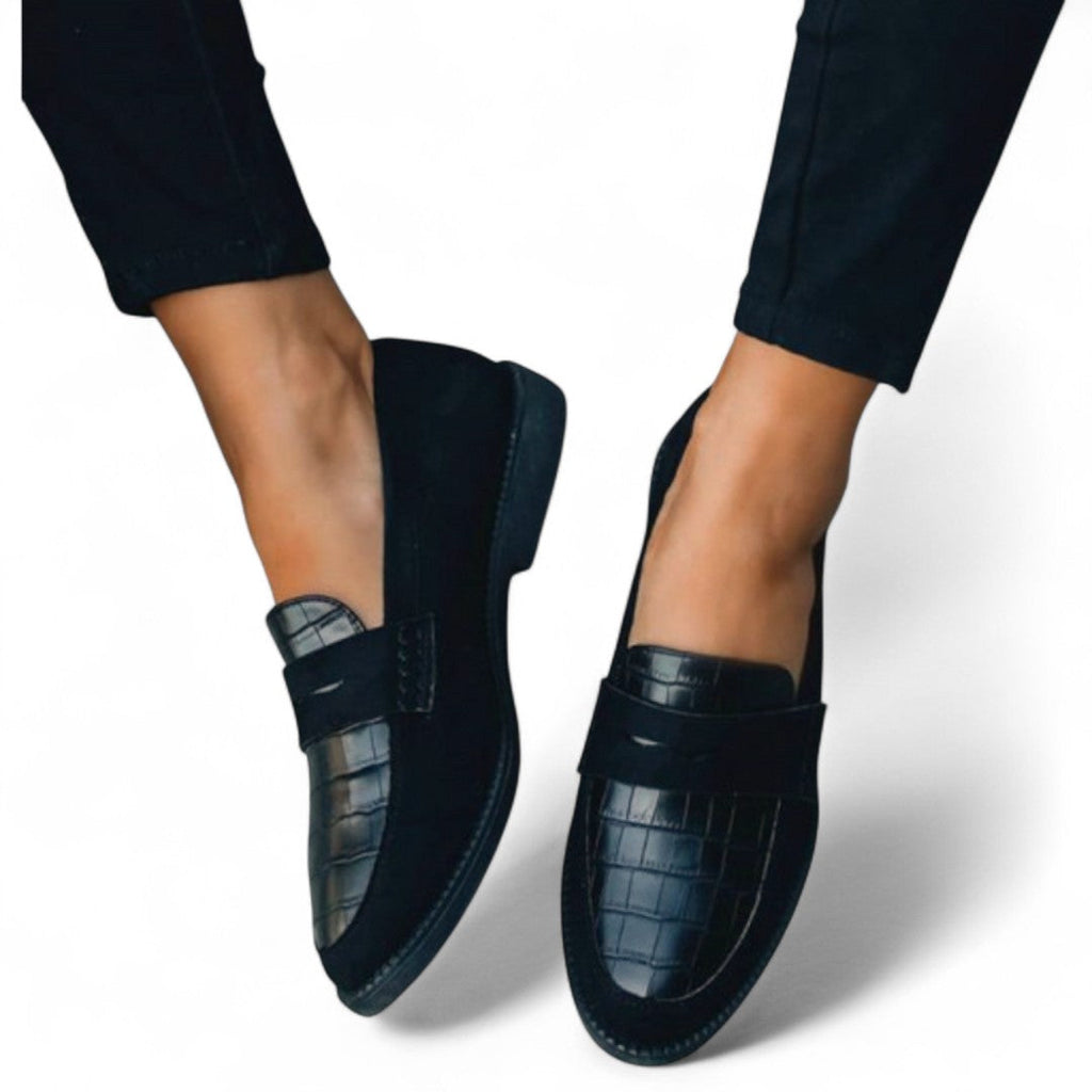 Women’s Loafers – Closed Toe, Slip On, Black