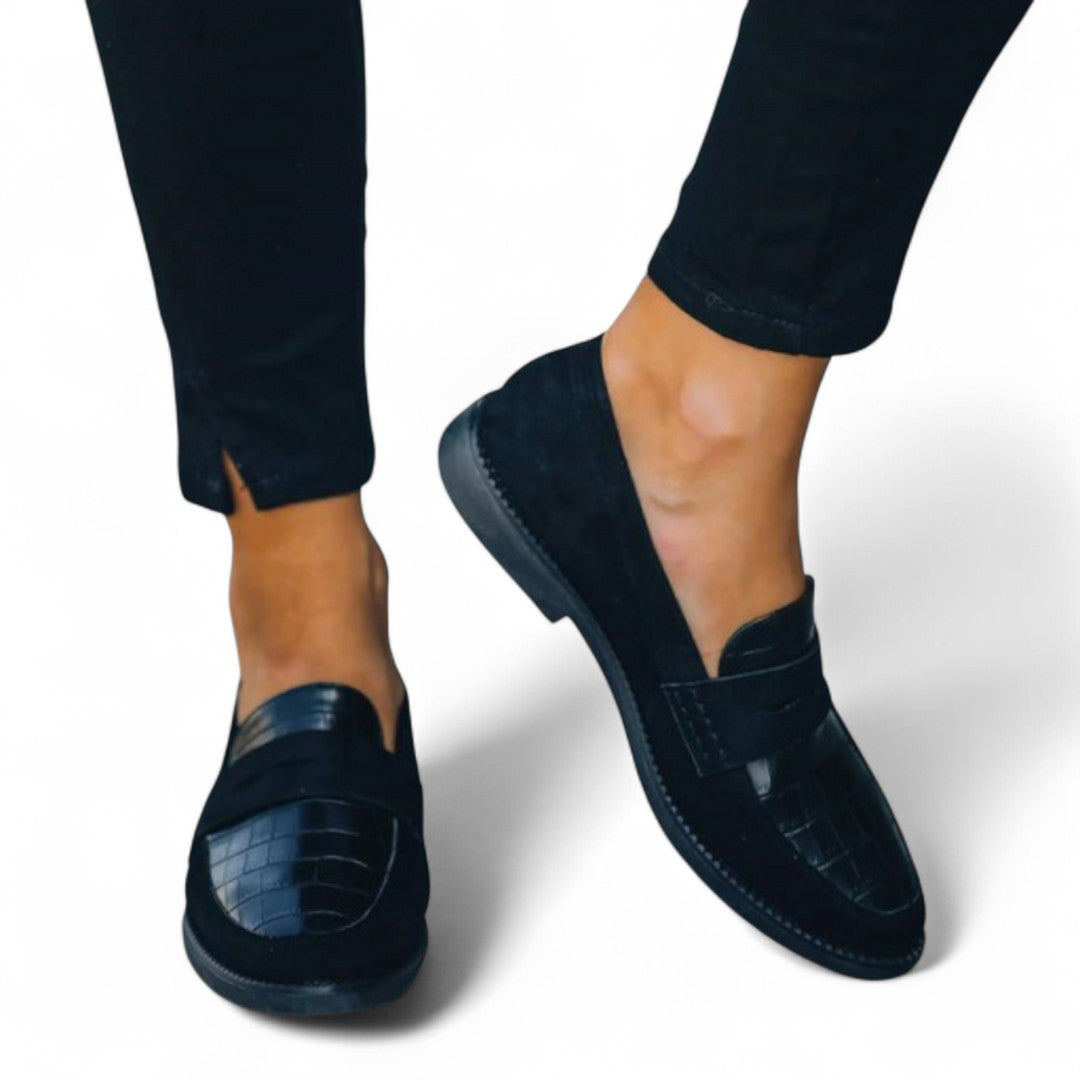 Women’s Loafers – Closed Toe, Slip On, Black