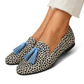 Women’s Loafers – Polka Dot Pattern, Tassel Detail, Slip On Design