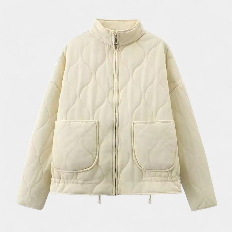 Women’s Padded Jacket – Quilted Design, High Collar
