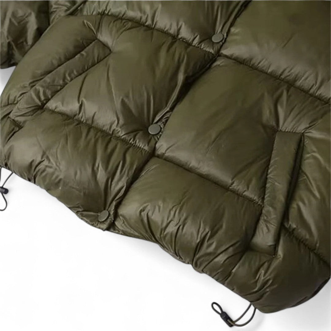 Women’s Puffer Jacket – Hooded Design, Short Length