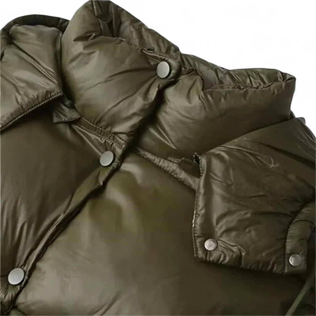 Women’s Puffer Jacket – Hooded Design, Short Length