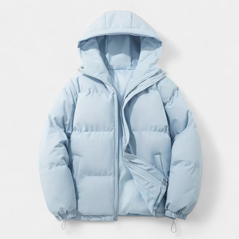 Women’s Puffer Jacket – Hooded Design, Zip Front