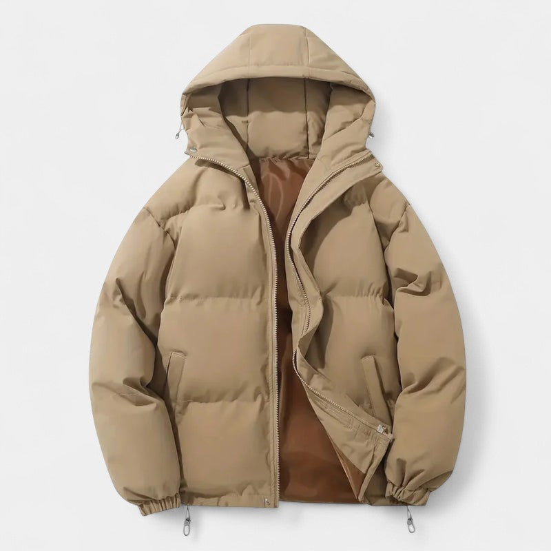 Women’s Puffer Jacket – Hooded Design, Zip Front