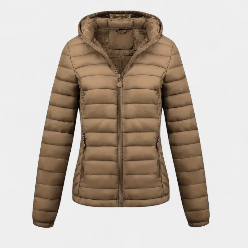 Women’s Quilted Jacket – Hooded, Padded Design
