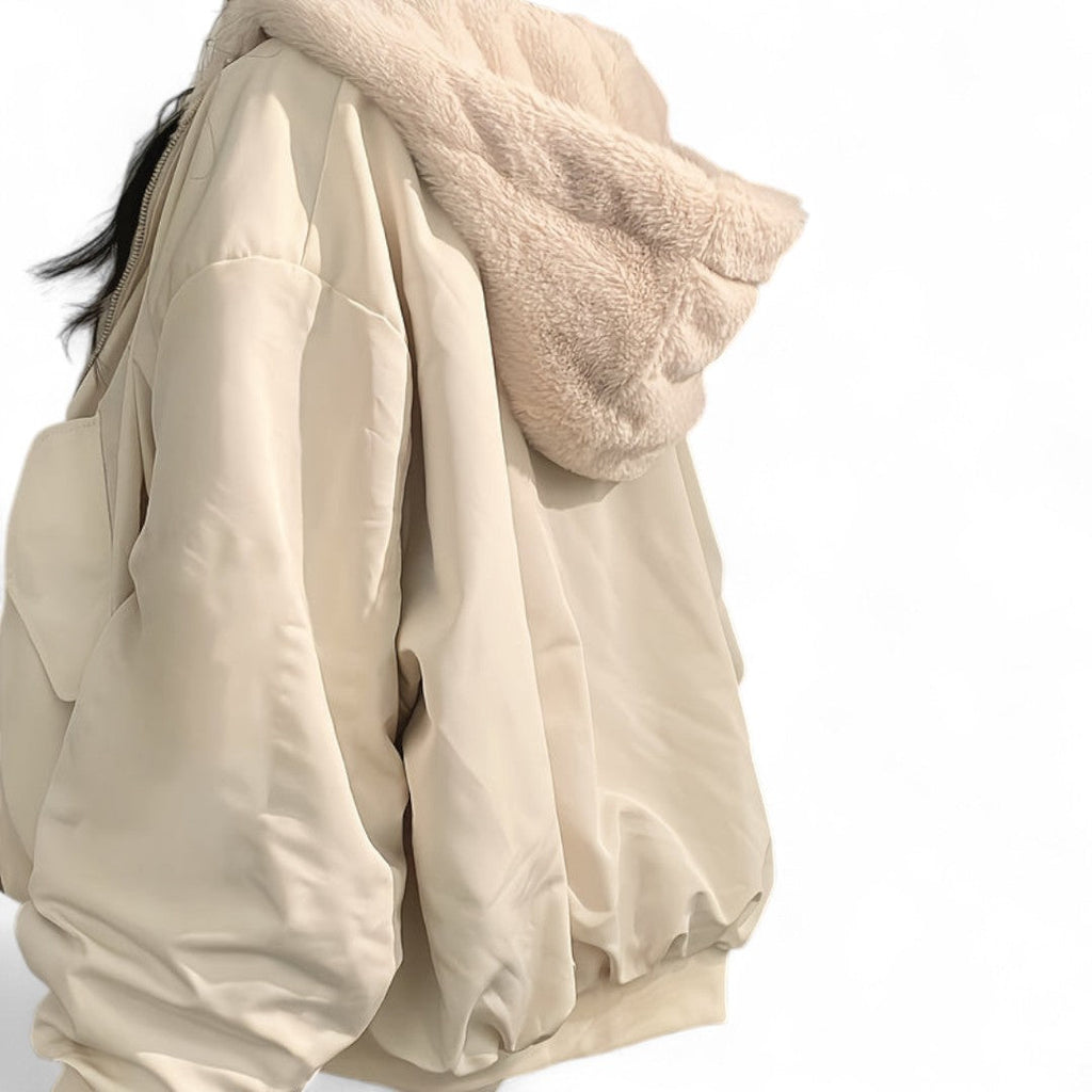 Women’s Reversible Jacket – Zip Front, Long Sleeves, Side Pockets, Oversized Fit