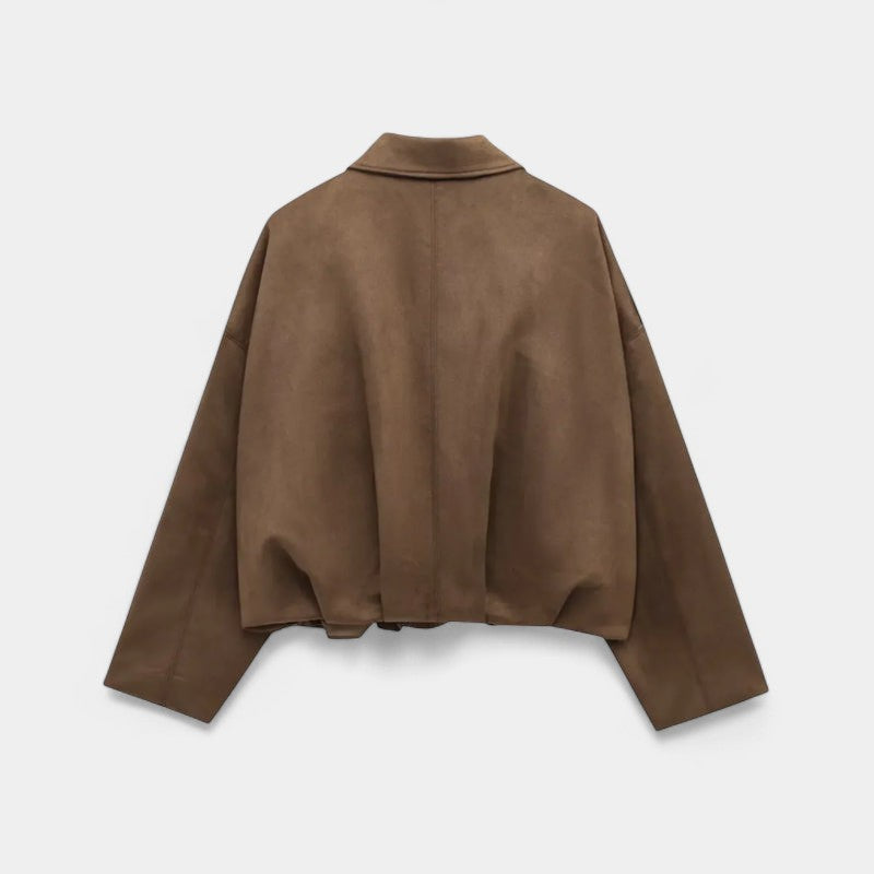 Women’s Short Jacket – Loose Fit, Zip Front