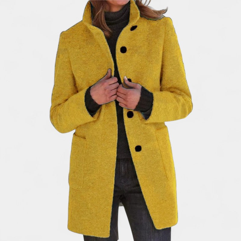 Women’s Wool Coat – Long Length, Button Front