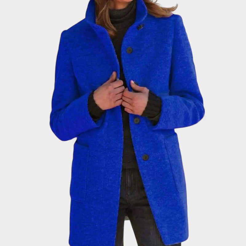 Women’s Wool Coat – Long Length, Button Front