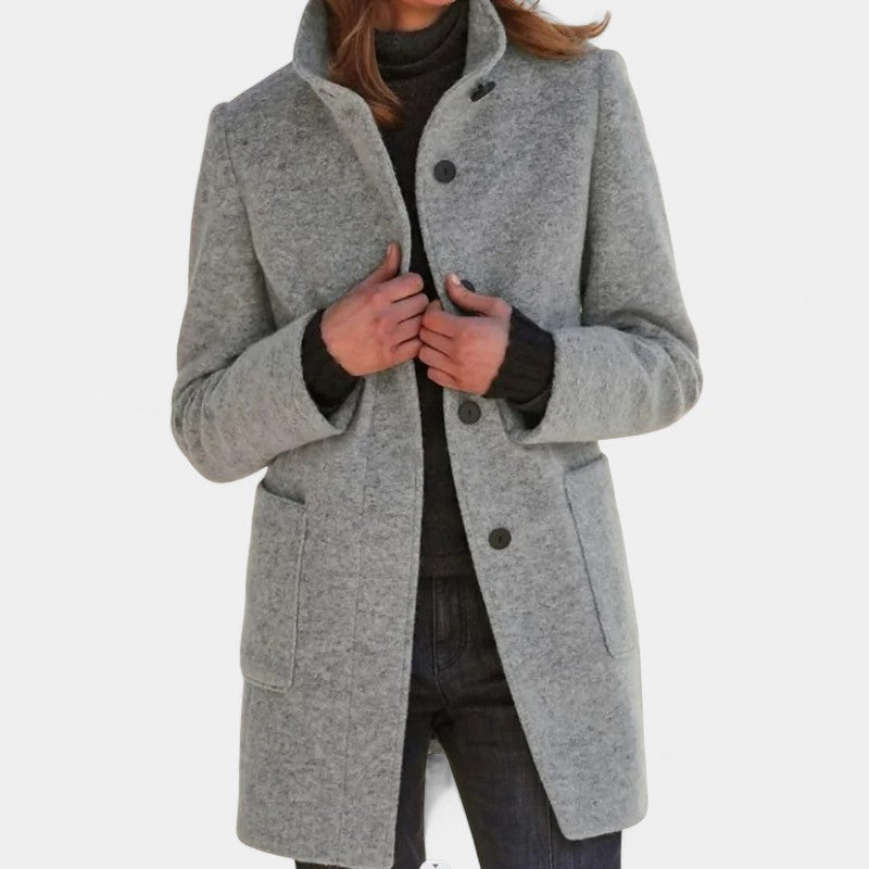 Women’s Wool Coat – Long Length, Button Front