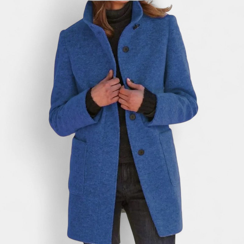 Women’s Wool Coat – Long Length, Button Front