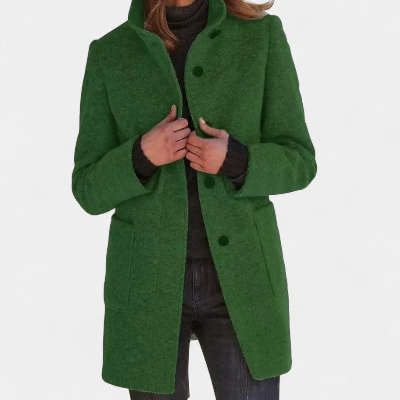 Women’s Wool Coat – Long Length, Button Front